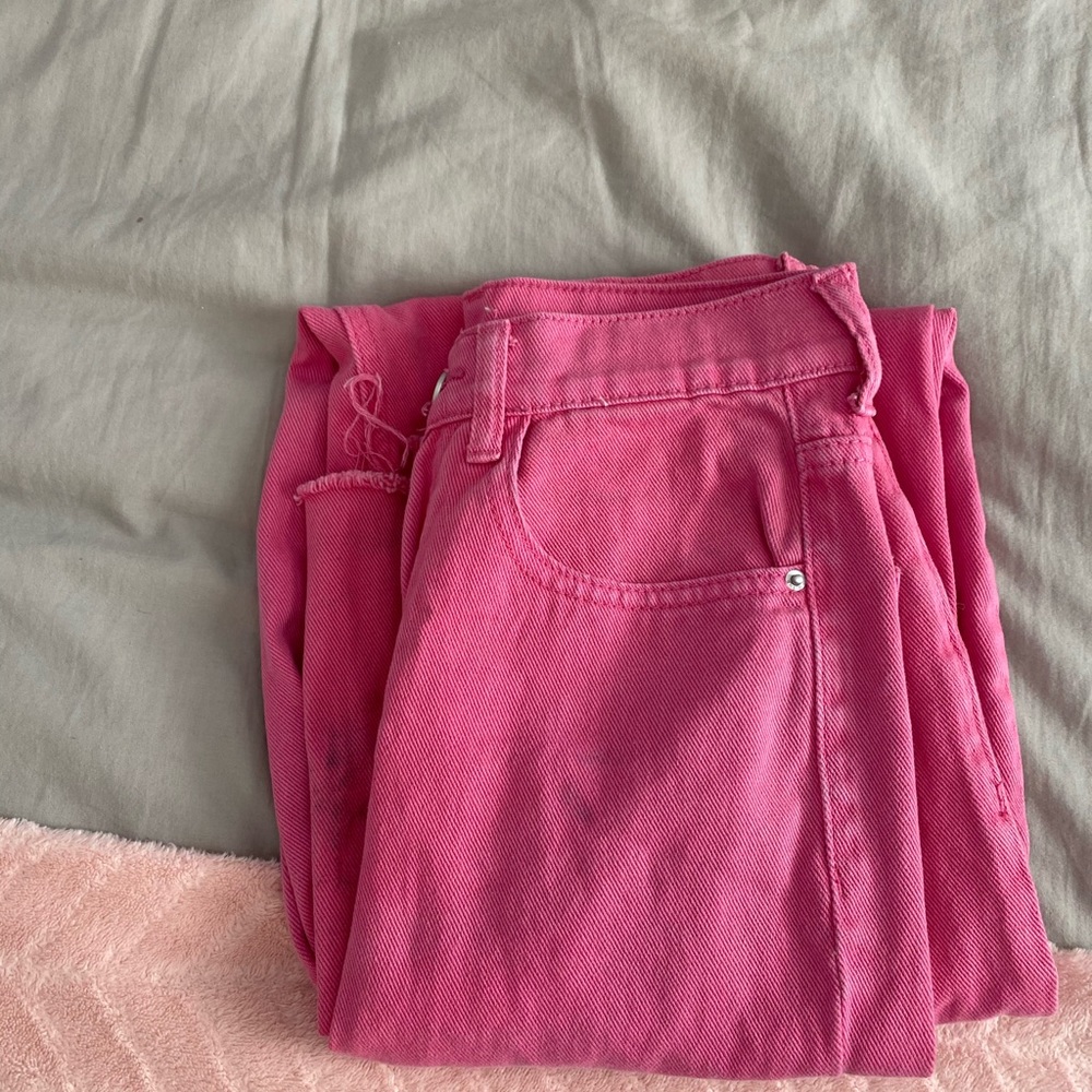 Pink flare jeans
